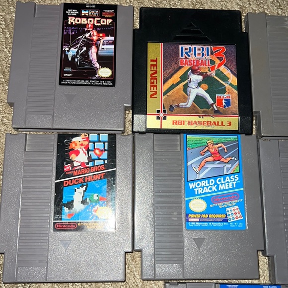 NES Game Lot Super Mario Duck Hunt Indiana Jones Kung Fu RBI 3 More Games - Picture 2 of 7